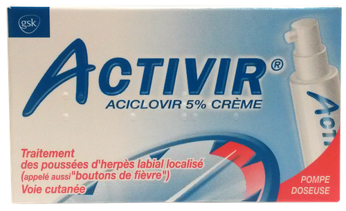 Image ACTIVIR 5% CRÈME POMPE DOSE 2G