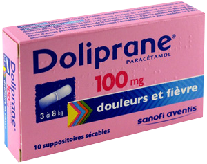 Image DOLIPRANE 100MG SUPPOSITOIRE SÉCABLE 10